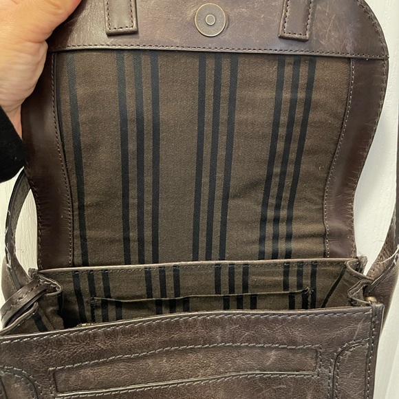 FRYE ANNA SADDLE HANDBAG DB222 CHARCOAL ITALIAN LEATHER $498 - Picture 12 of 16